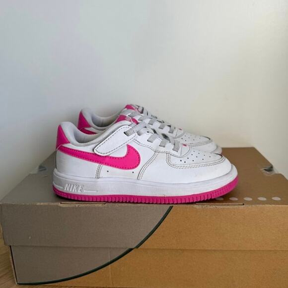Nike Air Force 1 Low Easyon Pink/White Kids Sneakers - SZ 12.5 C - Picture 3 of 12
